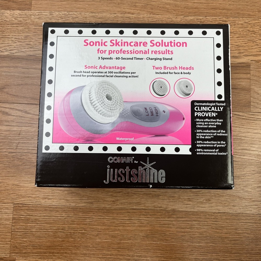 Conair Just Shine Justice Sonic Skincare Solution Cleansing Brush NEW